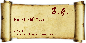 Bergl Géza névjegykártya