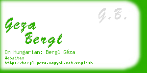 geza bergl business card